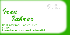 iren kahrer business card